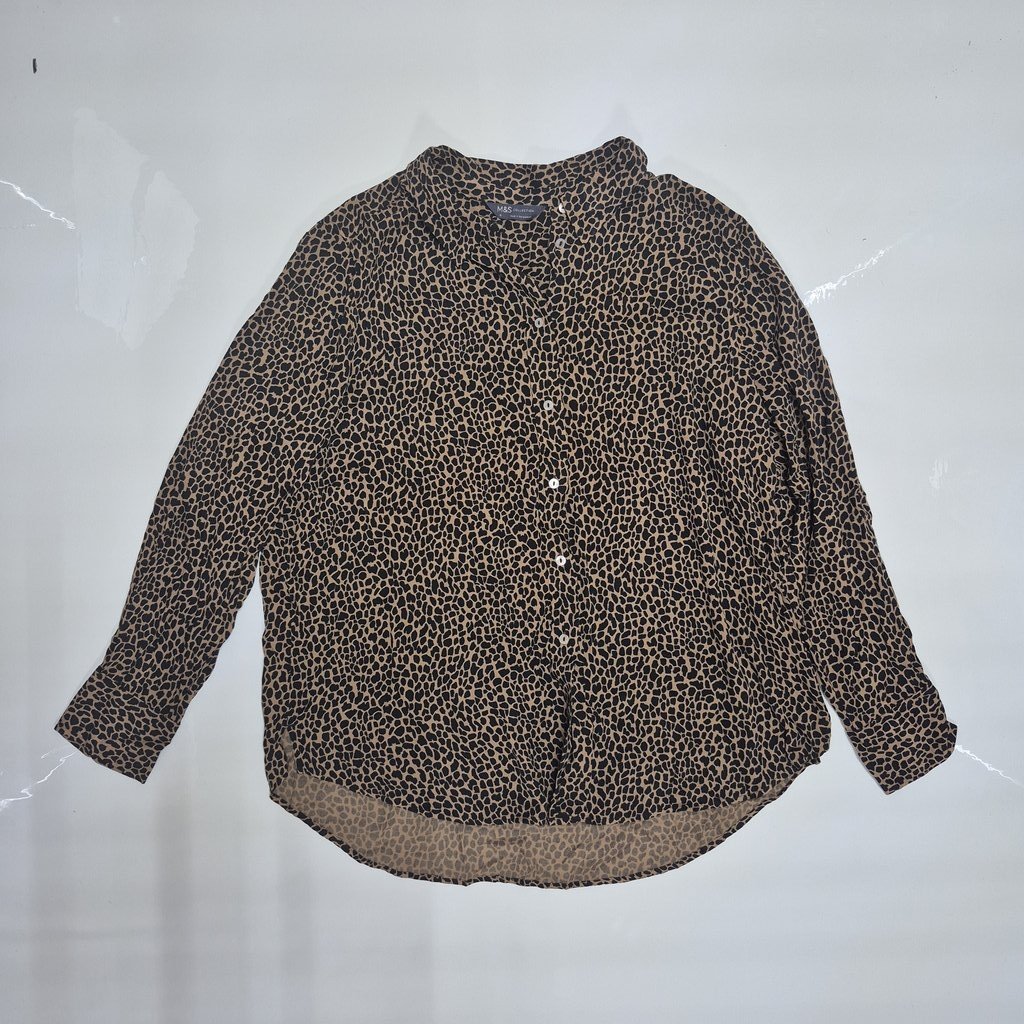 Женская рубашка M&S Collection коричневая с чёрным, фото 1