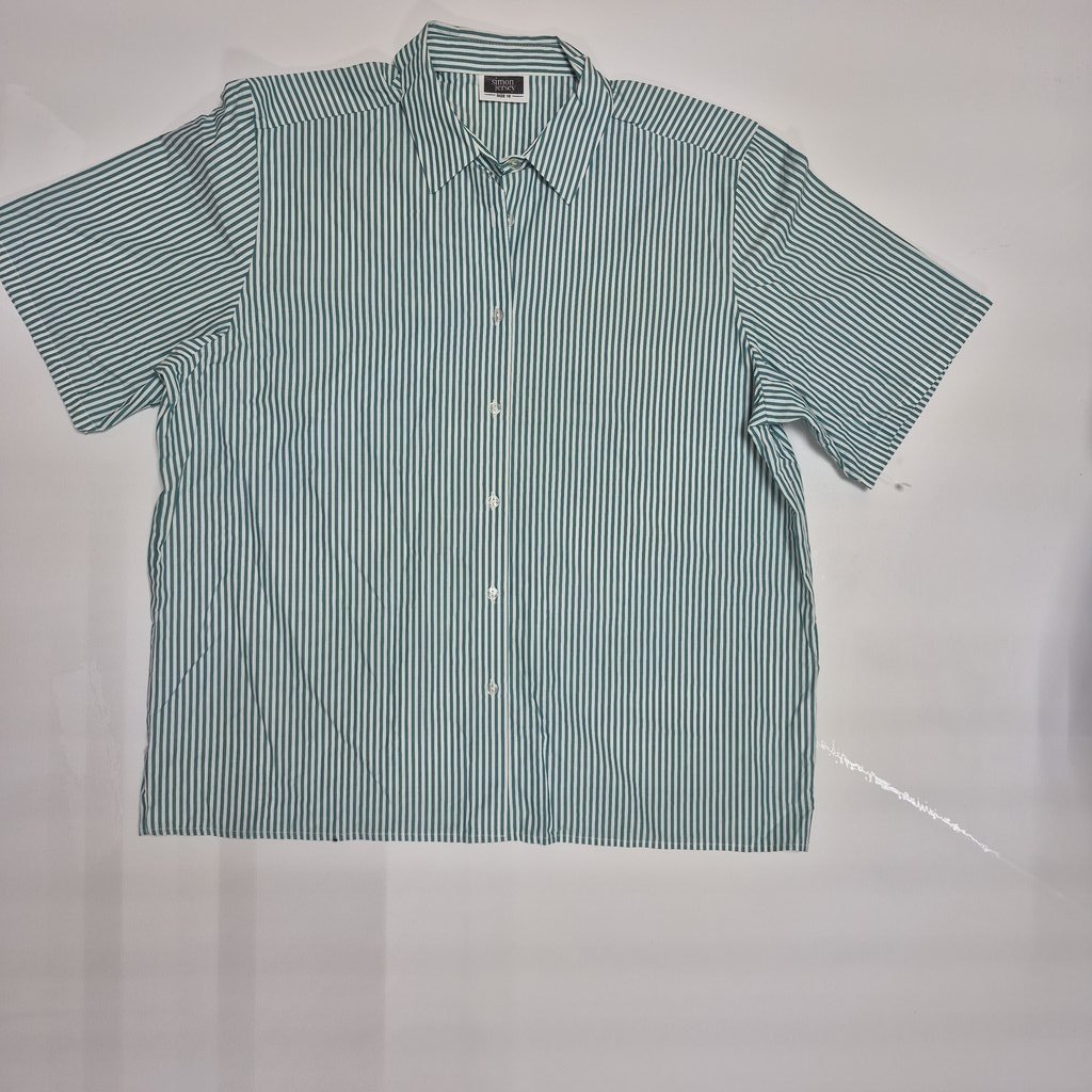Женская рубашка Simon Jersey бело-зелёная в полоску, фото 1