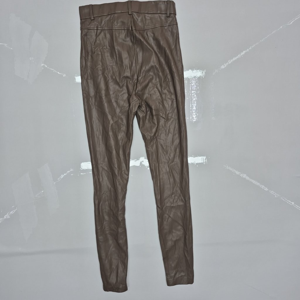 Женские брюки ZARA, цвет кофе с молоком (эко-кожа), фото 1